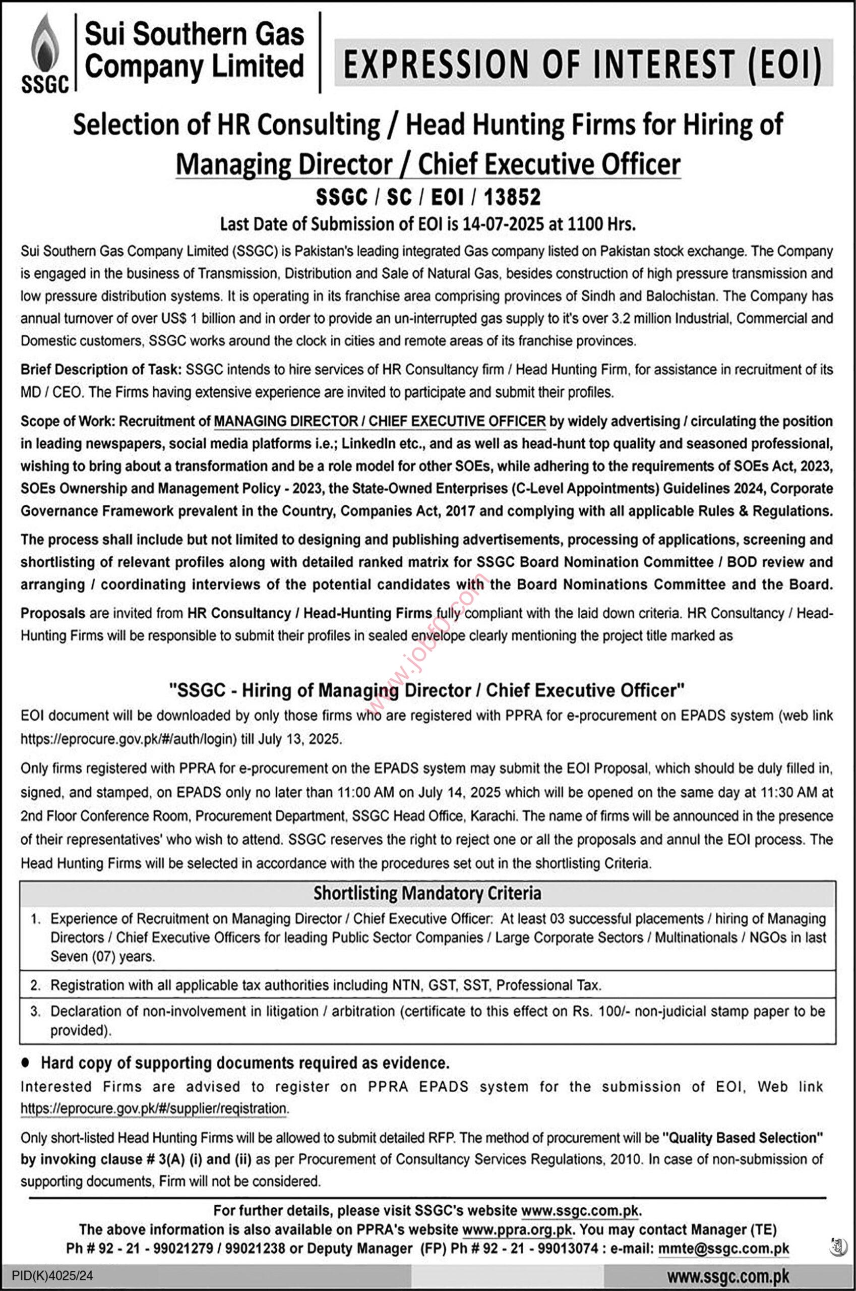 Exciting Government Jobs in Karachi – Apply Today at SSGC!